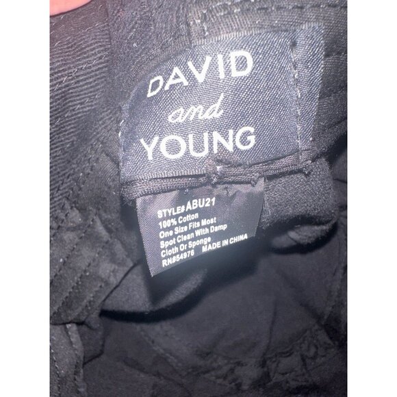 David & Young Black Frayed Edge Bucket Hat One Size - Picture 4 of 4